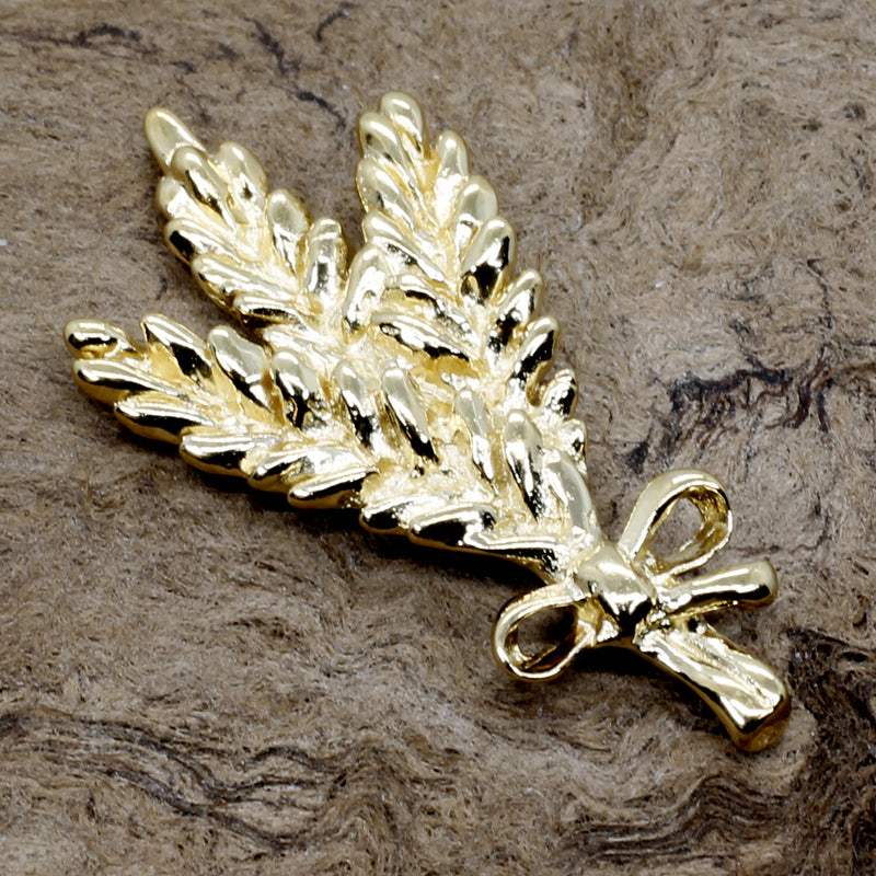 Triple Wheat Head Tie Tack / Lapel Pin in Silver or Gold Vermeil