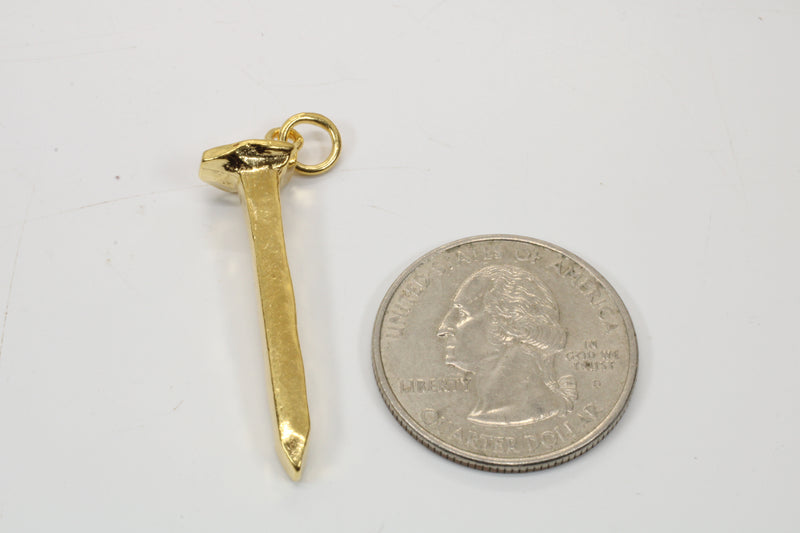 Gold Railroad Spike Necklace for Him with 14kt Gold Vermeil Nail