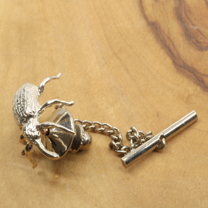 Cotton Boll Weevel Tie Tack or Pin made in solid 925 Sterling Silver
