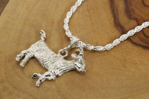 Large G.O.A.T. goat Necklace made in 925 Sterling Silver for him or her