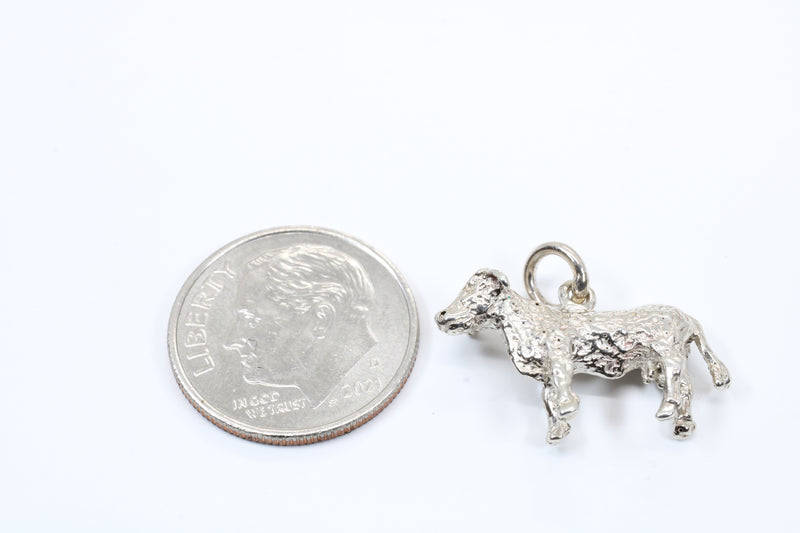 Hereford or Charolais Cow Necklace or Charm in Solid 925 Sterling Silver