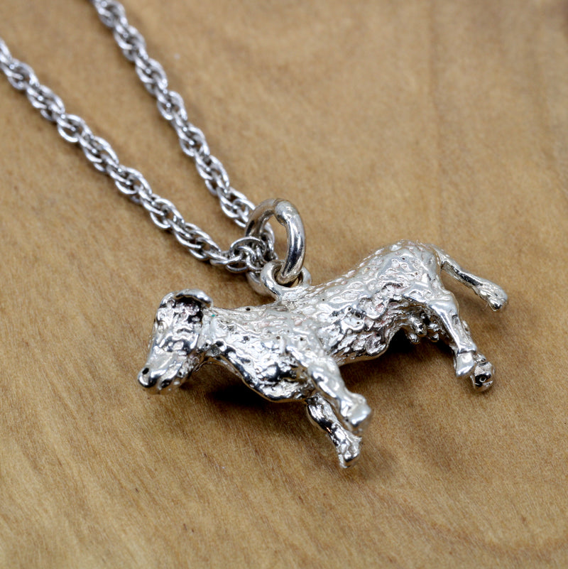 Hereford or Charolais Cow Necklace or Charm in Solid 925 Sterling Silver