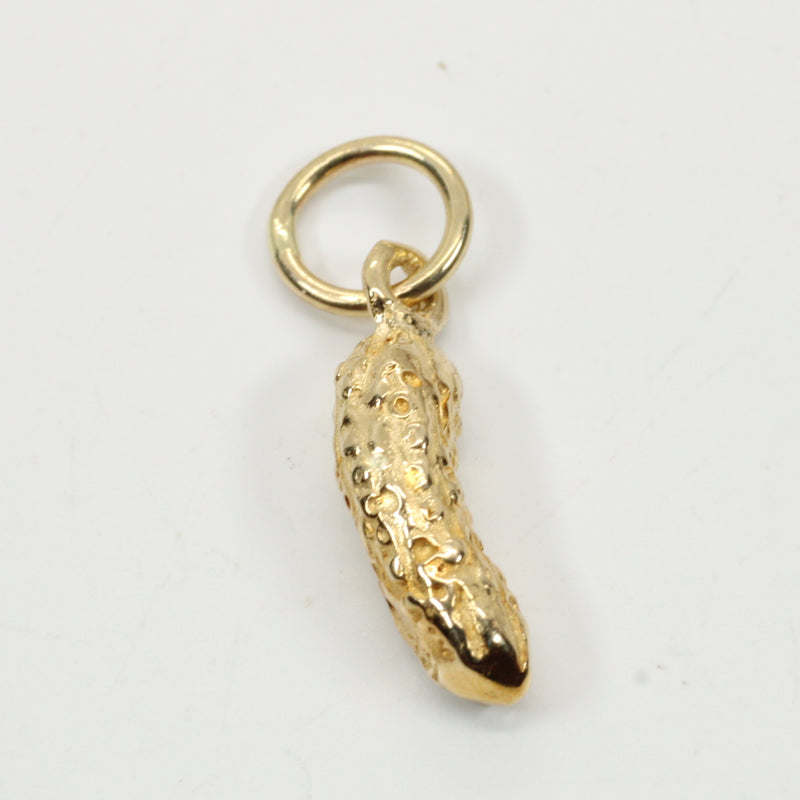 Real Gold Pickle Necklace or charm for her made in solid 14kt gold