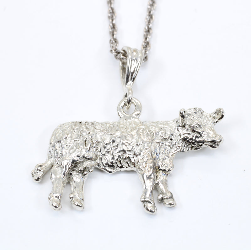 Large Show Hereford or Charolais Cow Necklace for Him or Her