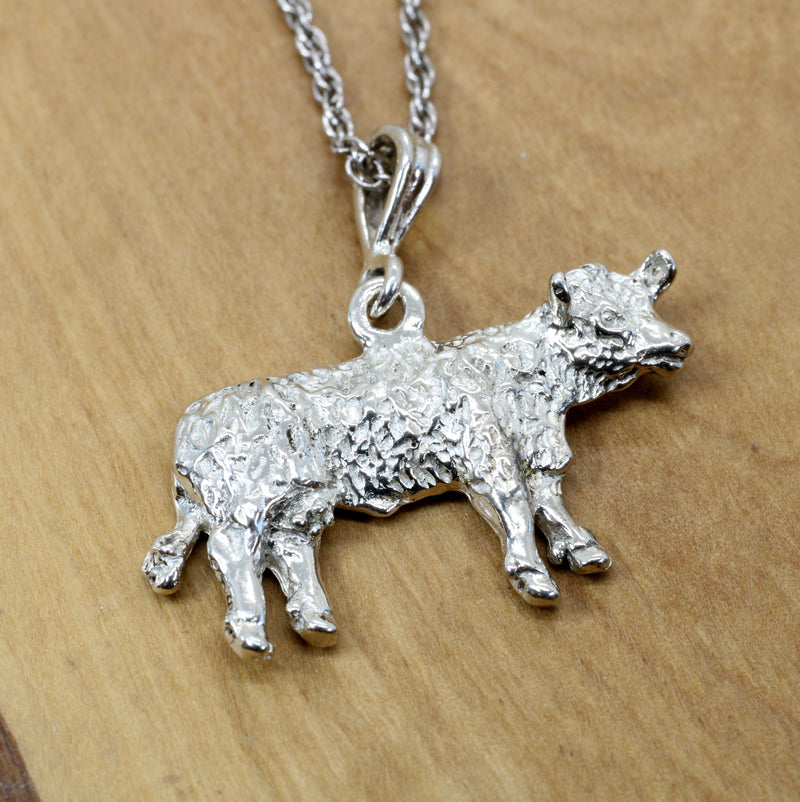 Large Show Hereford or Charolais Cow Necklace for Him or Her
