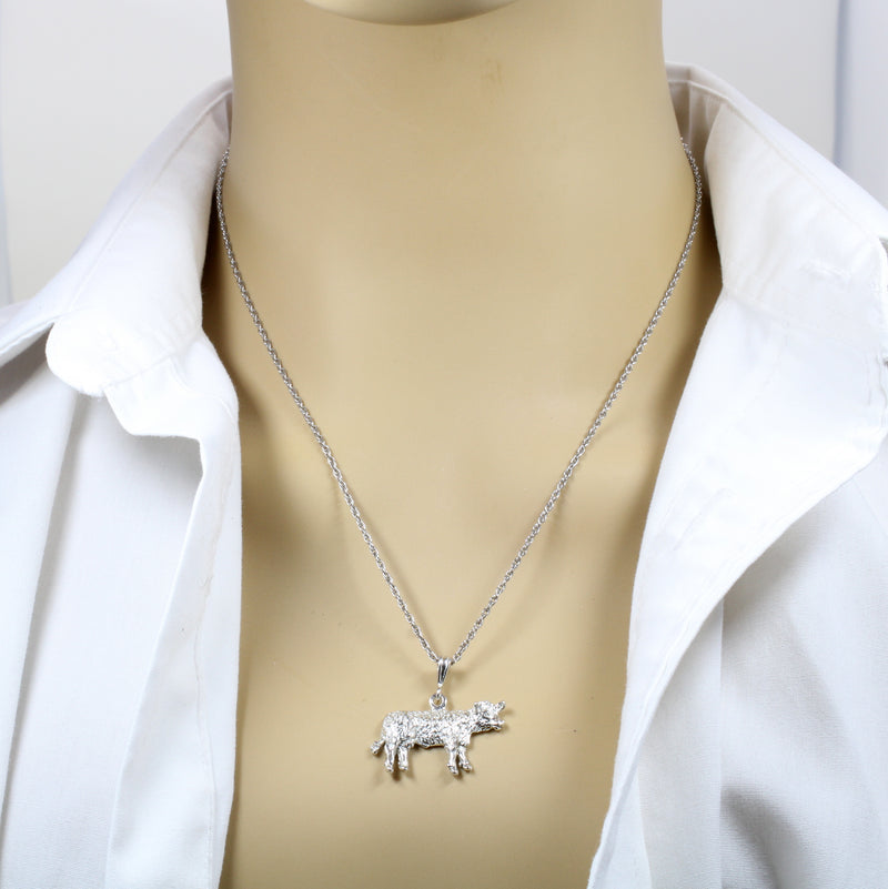Large Show Hereford or Charolais Cow Necklace for Him or Her