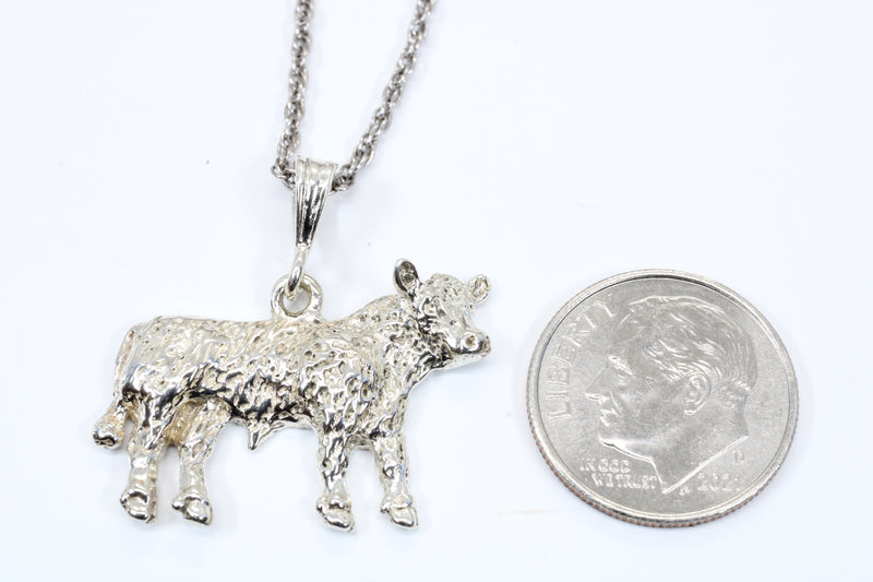 Large Prize Show Hereford or Charolais Steer Necklace for Him or Her