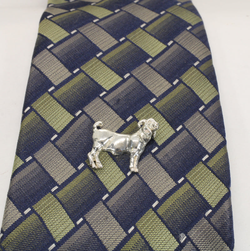 Champion Boer Goat Tie Tack or lapel pin or hat pin in 925 Sterling Silver