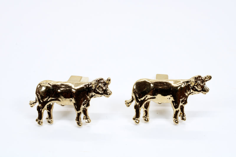 Charolais or Hereford Gold Cow Cuff Links in 14kt Gold Vermeil