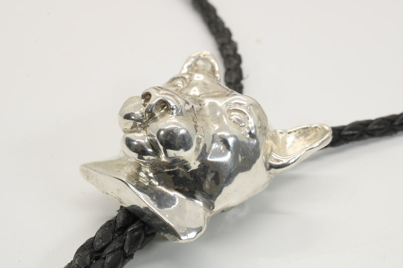 Large Silver Cougar Head or Mountain Lion Head Bolo Tie