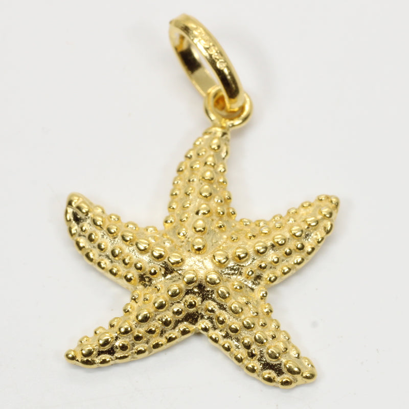 Gold Starfish Necklace for her made in 14kt gold vermeil