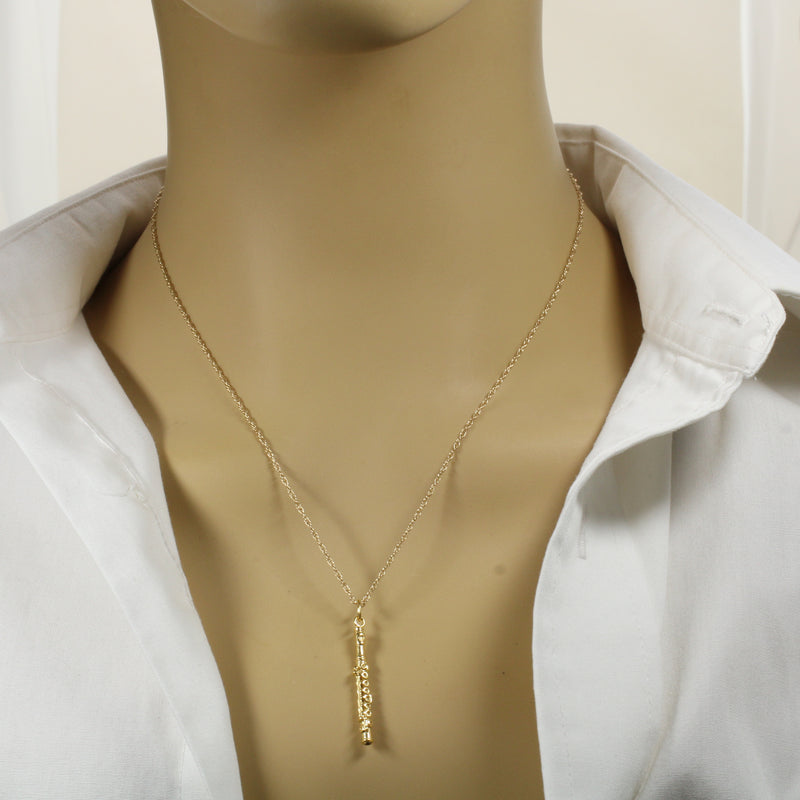 Gold Piccolo Necklace for him or her made in 14kt gold vermeil