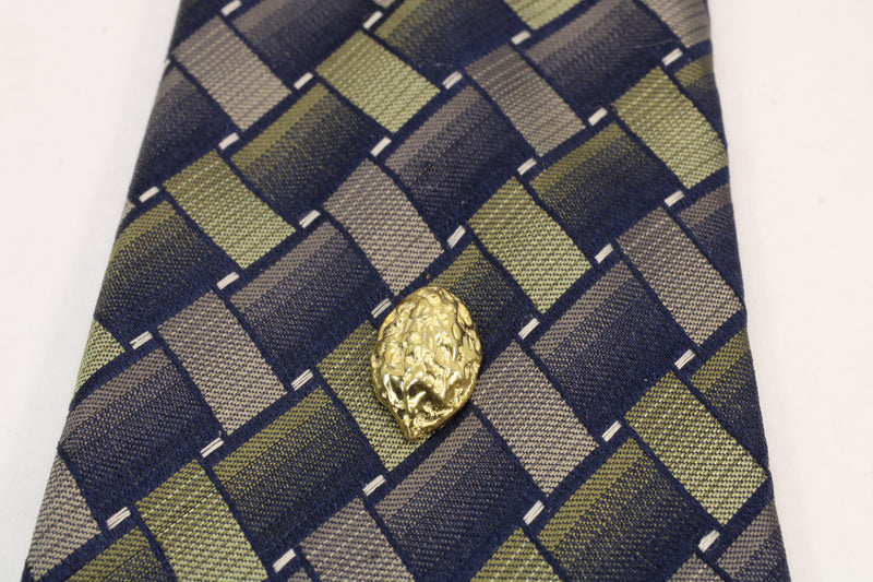 Gold Walnut Tie Tack or Pin for man or woman made in 14kt gold vermeil