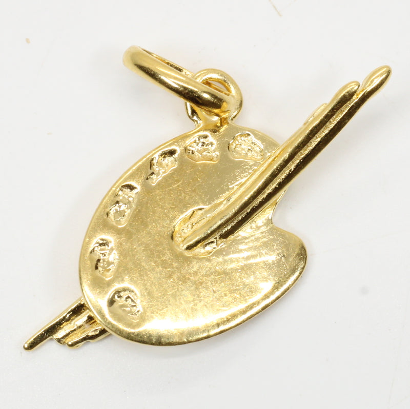 Gold Art Palette Necklace or charm for her made in 14kt gold vermeil