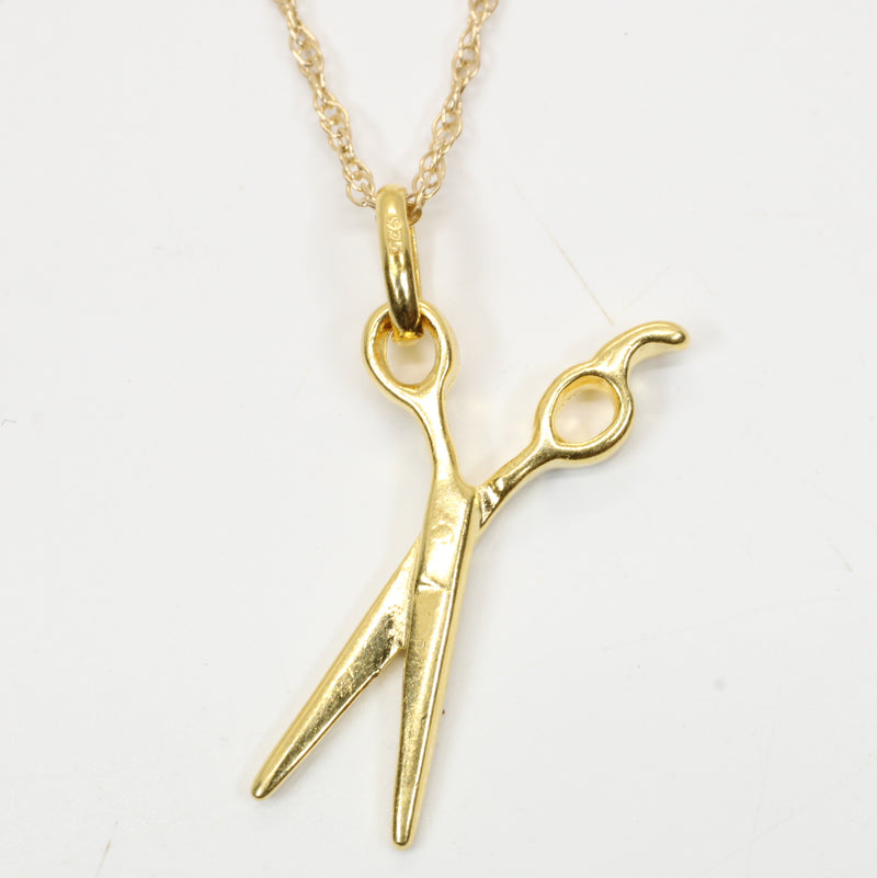 Gold Scissors Necklace for him or her made in 14kt gold vermeil