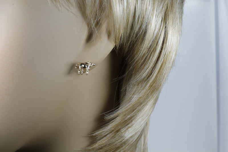 Gold Calf Earrings with 14kt Solid Gold Tiny Calves on stud backs