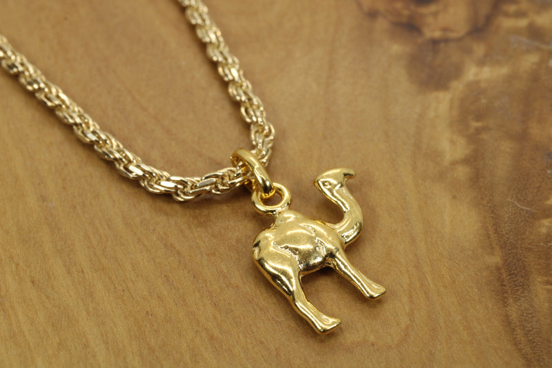 Gold Camel Necklace for him or her made in gold vermeil