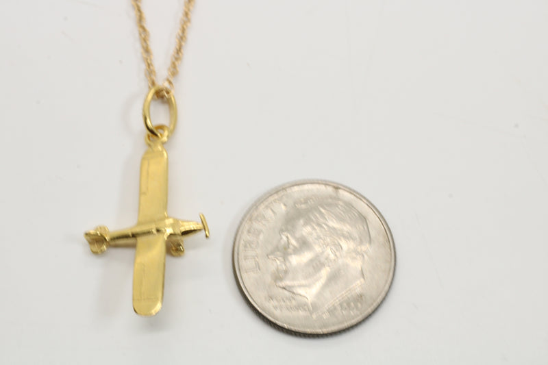 Gold Cessna Airplane Necklace for him or her made in gold vermeil