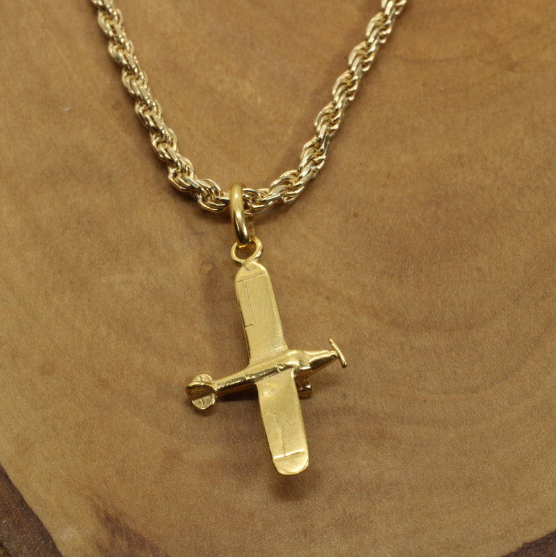 Gold Cessna Airplane Necklace for him or her made in gold vermeil