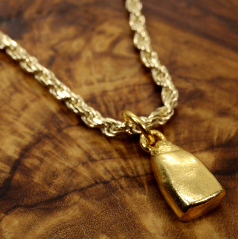 Gold Corn Kernel Necklace or charm made in 14kt Gold Vermeil Seed Corn