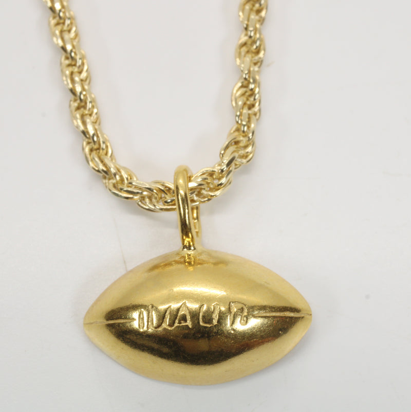 Gold Football Necklace for him or her made in 14kt gold vermeil