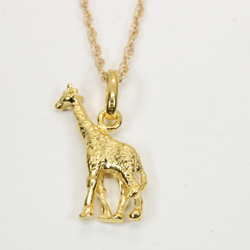 Gold Giraffe Necklace for him or her made in gold vermeil