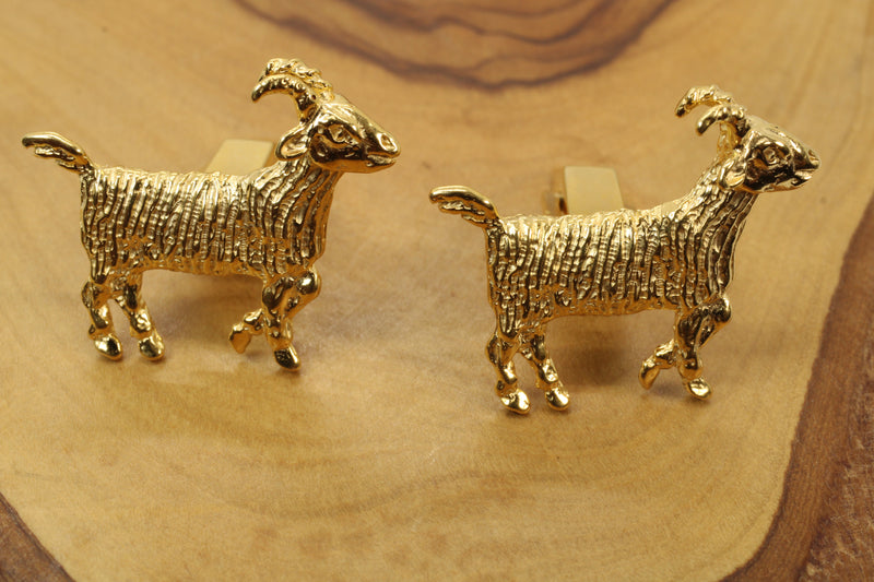 Gold GOAT Cuff Links Greatest of All Time Gift 14kt gold vermeil