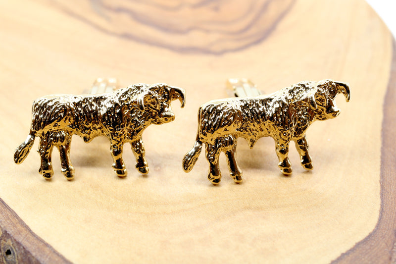 Gold Hereford Bull Cuff Links in 14kt Gold Vermeil for Him