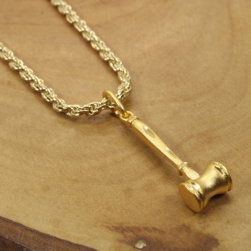 Gold Court Gavel Necklace for him or her made in 14kt gold vermeil