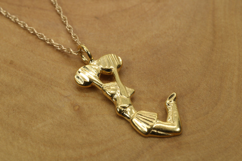 Gold Jumping Cheerleader necklace or charm made in 14kt gold Vermeil