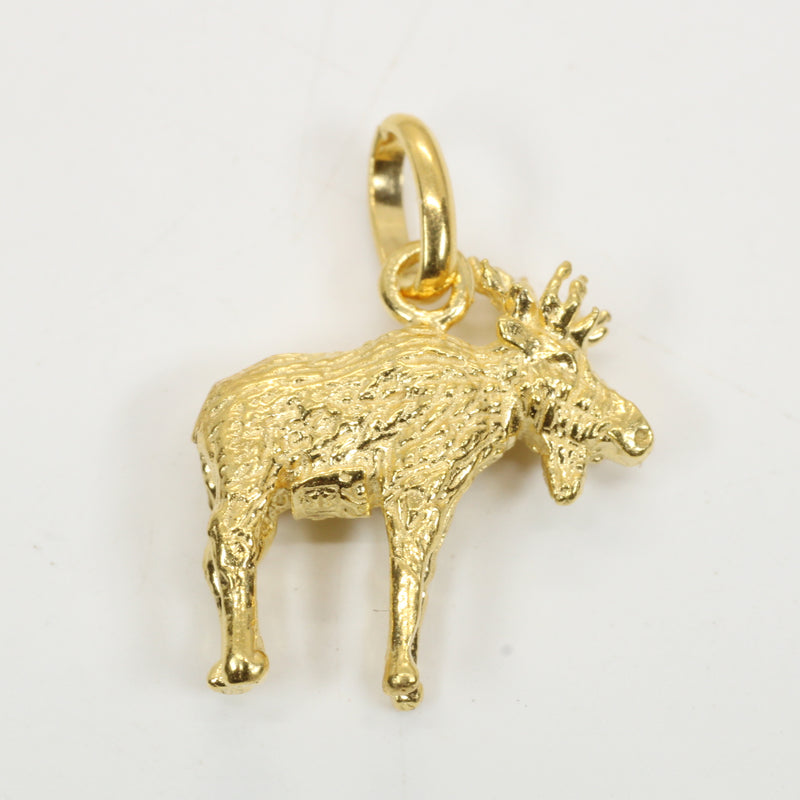 Gold Moose Necklace for him or her made in gold vermeil
