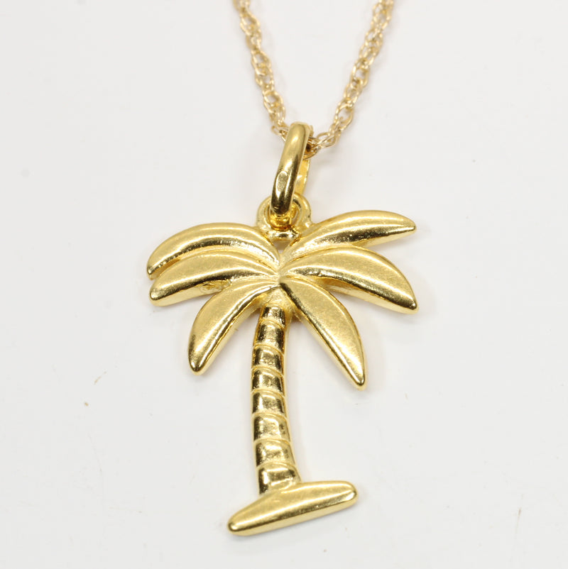 Gold Palm Tree or Coconut Tree Necklace for her made in 14kt gold vermeil