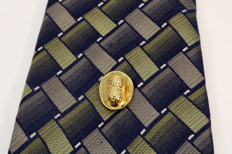 Gold Peanut Tie tack or Pin made in 14kt gold Vermeil