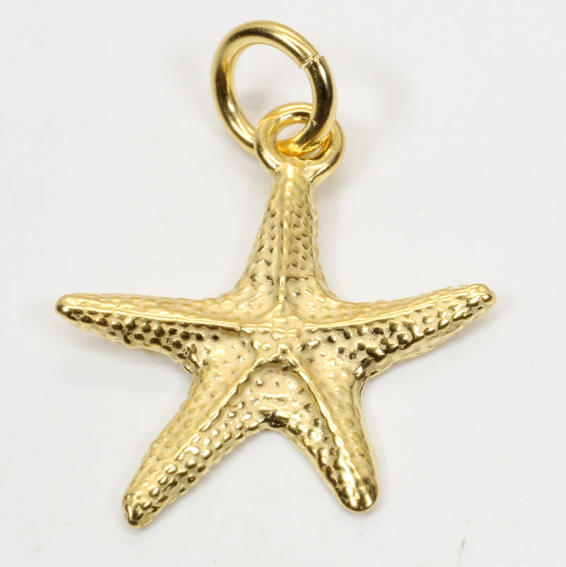 Gold Starfish Necklace or charm for her made in 14kt gold vermeil B style