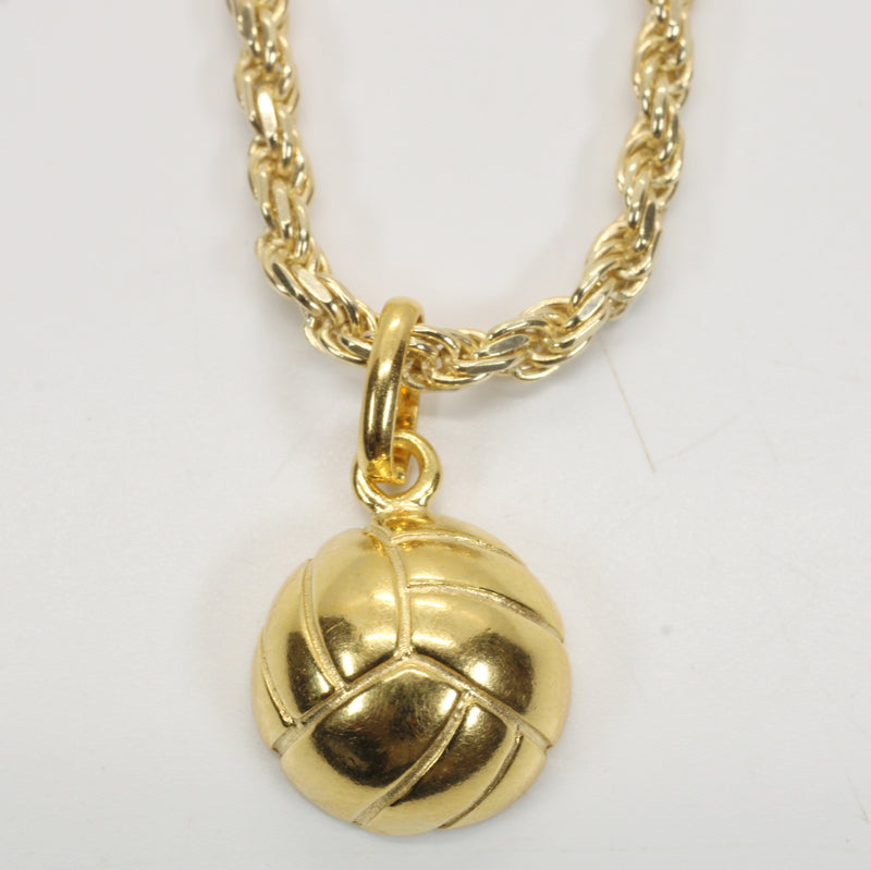 Gold Volleyball Necklace for him or her made in 14kt gold vermeil