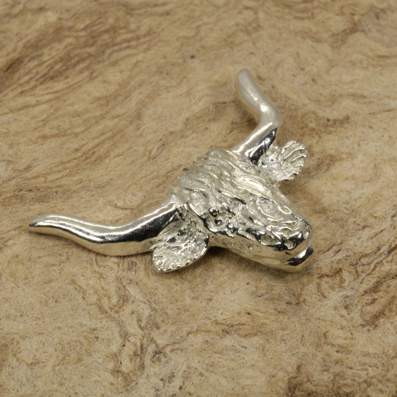 Highland Cattle Tie Tack or Pin made in solid 925 Sterling Silver for Him or Her