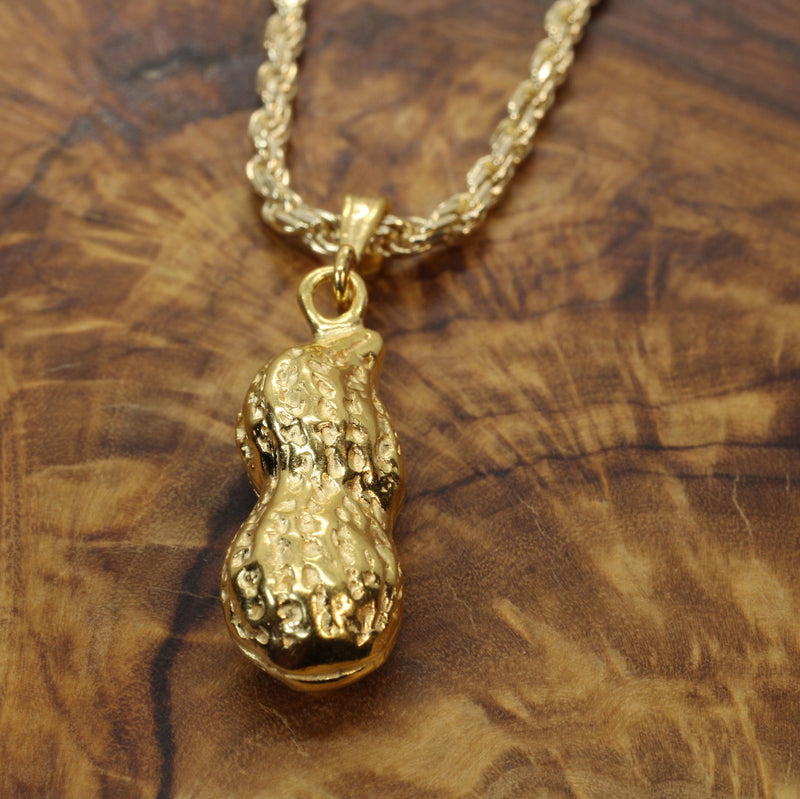 Gold Vermeil Peanut Necklace in Large size for new mom gift