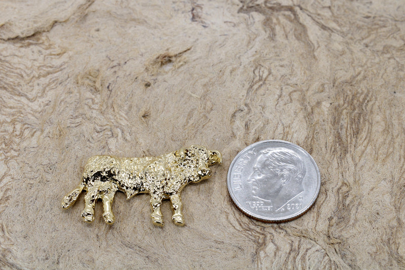 Show Hereford Bull Tie Tack or Pin in 14kt Gold Vermeil for Him