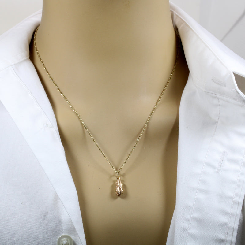 Gold Russet Potato Pendant Necklace for her made in Solid 14kt Gold