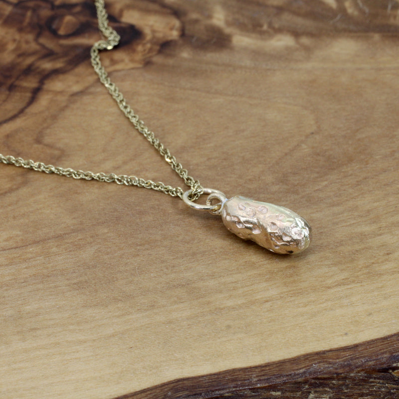 Gold Russet Potato Pendant Necklace for her made in Solid 14kt Gold