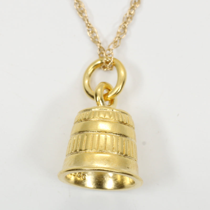 Gold Sewing Thimble Necklace for her made in 14kt gold vermeil