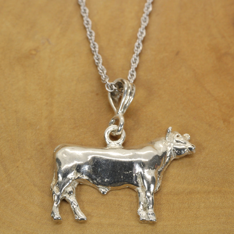 Silver Bull Necklace in 925 Sterling Silver on 18" chain