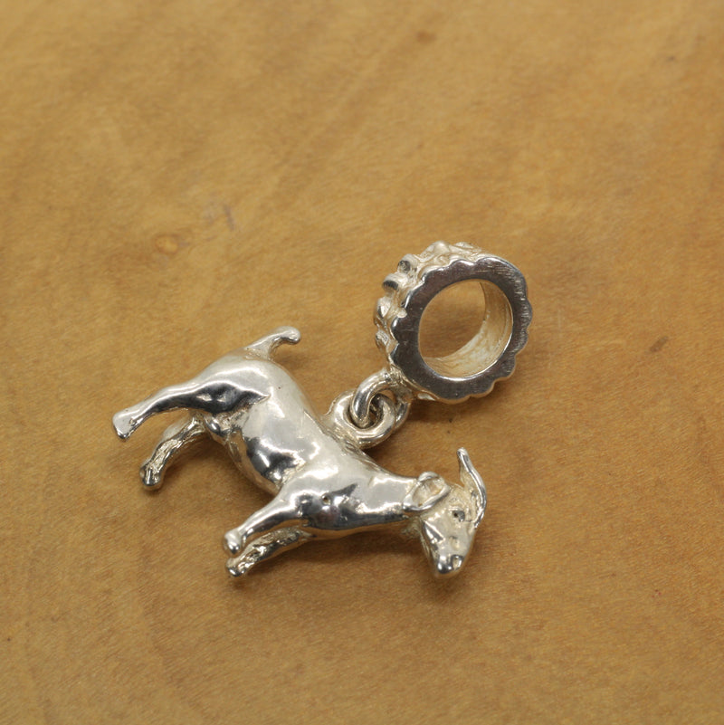 Boer Goat Slide Bracelet Charm made in 925 Sterling Silver