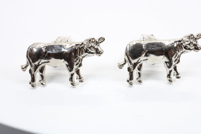 Charolais or Hereford Silver Cow Cuff Links in 925 Sterling Silver