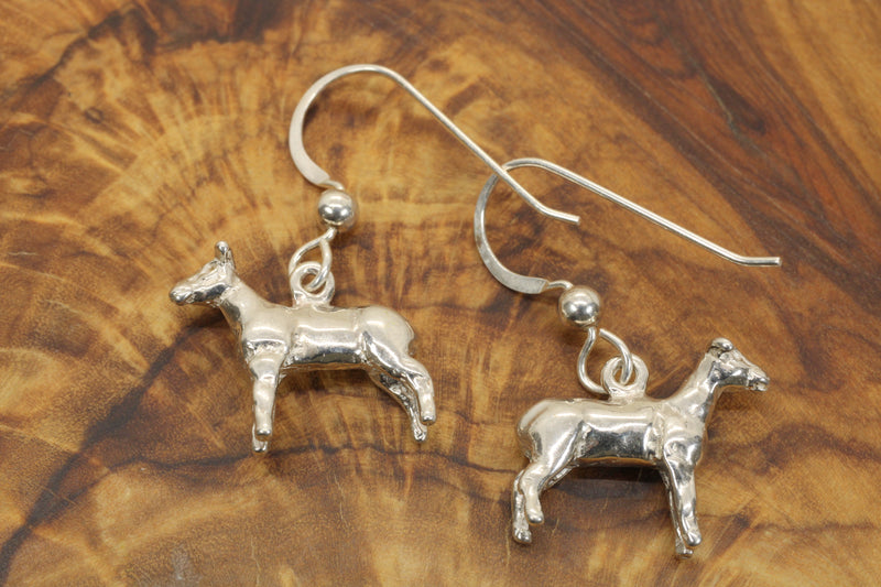 Show Lamb Dangle Earrings, Show Sheep Dangle Earrings in 925 sterling silver