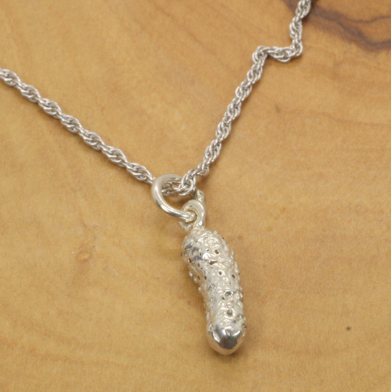 Silver Pickle Necklace or Charm for her made in 925 Sterling Silver