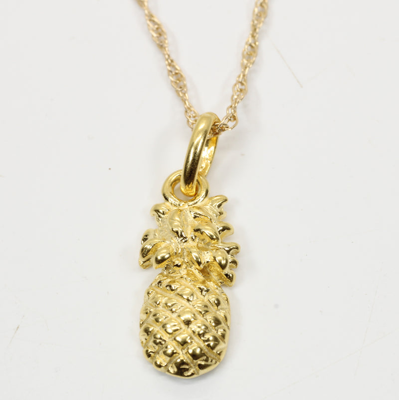 Small Gold Pineapple Necklace for her made in 14kt gold vermeil