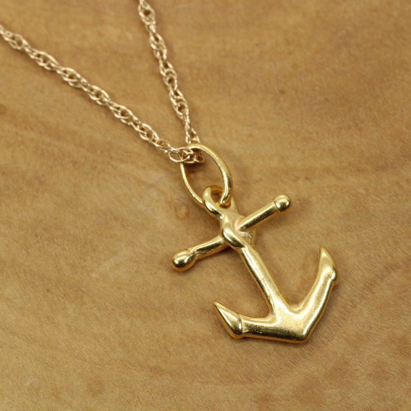 Small Gold Anchor Necklace for her made in 14kt gold vermeil