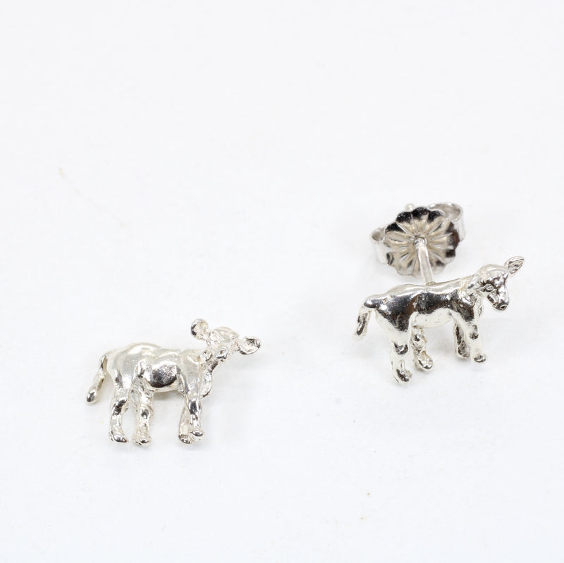 Tiny Baby Calf Stud Earrings for her in solid 925 Sterling Silver