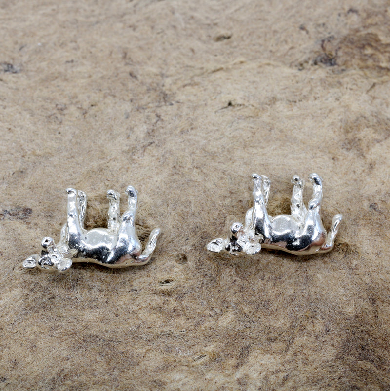 Tiny Baby Calf Stud Earrings for her in solid 925 Sterling Silver